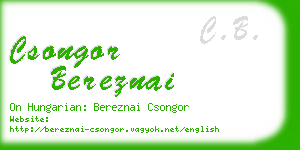 csongor bereznai business card